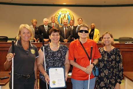 NFBMD members receive White Cane Day proclamation at Worcester County Board Meeting
