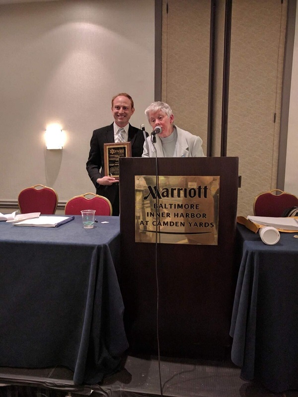 Delegate Jeff Waldstreicher receives the Distinguished Legislative Services Award for sponsoring the Equal Employment Act, which will eliminate paying workers with disabilities less than the minimum wage by 2020. 
